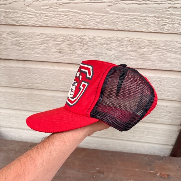 Vintage GEROGIA Bulldogs trucker hat football mesh red - Picture 5 of 7